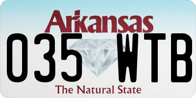 AR license plate 035WTB