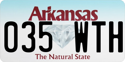 AR license plate 035WTH