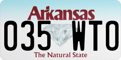 AR license plate 035WTO