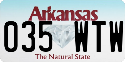 AR license plate 035WTW