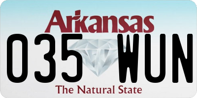 AR license plate 035WUN