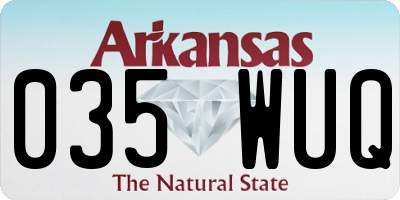 AR license plate 035WUQ