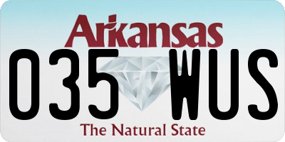 AR license plate 035WUS