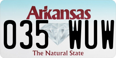 AR license plate 035WUW