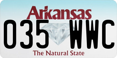 AR license plate 035WWC