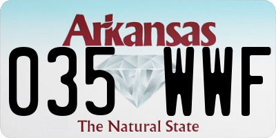 AR license plate 035WWF