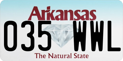 AR license plate 035WWL