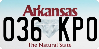 AR license plate 036KPO