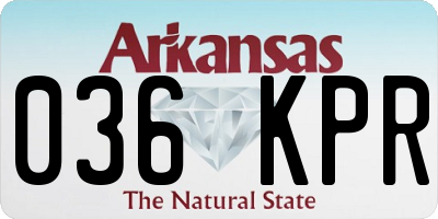 AR license plate 036KPR