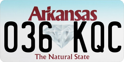 AR license plate 036KQC