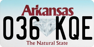 AR license plate 036KQE