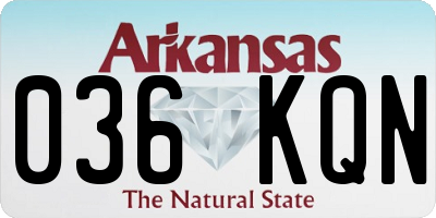 AR license plate 036KQN