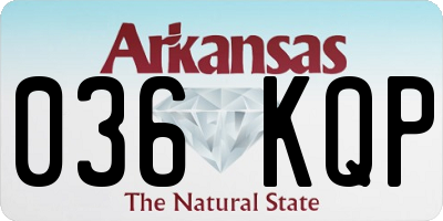 AR license plate 036KQP