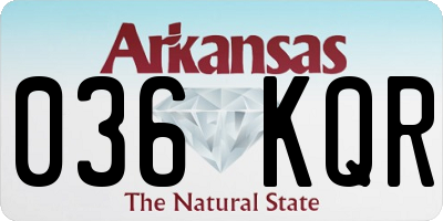 AR license plate 036KQR