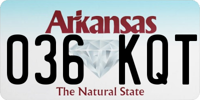 AR license plate 036KQT