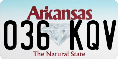 AR license plate 036KQV