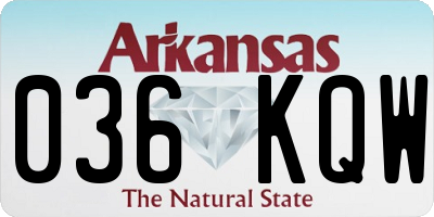 AR license plate 036KQW
