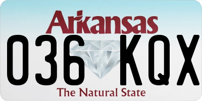 AR license plate 036KQX