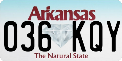 AR license plate 036KQY
