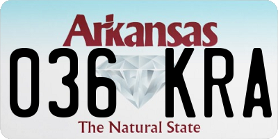 AR license plate 036KRA