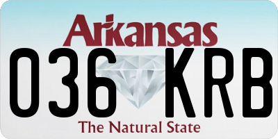 AR license plate 036KRB