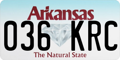AR license plate 036KRC