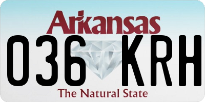 AR license plate 036KRH