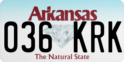 AR license plate 036KRK