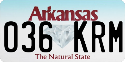 AR license plate 036KRM