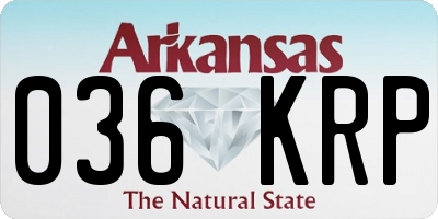 AR license plate 036KRP