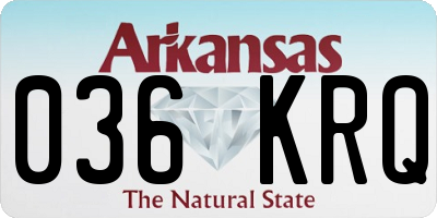 AR license plate 036KRQ