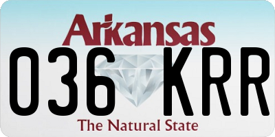 AR license plate 036KRR