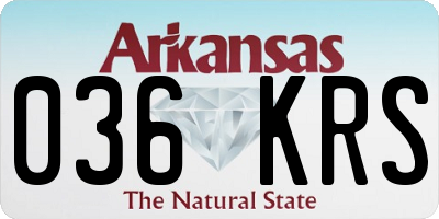 AR license plate 036KRS