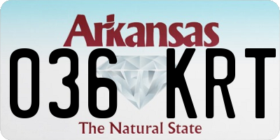 AR license plate 036KRT