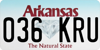 AR license plate 036KRU