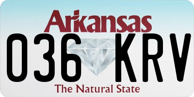AR license plate 036KRV