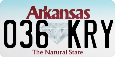 AR license plate 036KRY