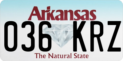 AR license plate 036KRZ