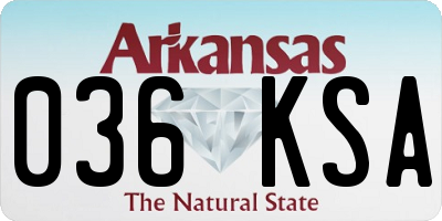 AR license plate 036KSA