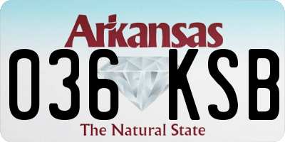 AR license plate 036KSB