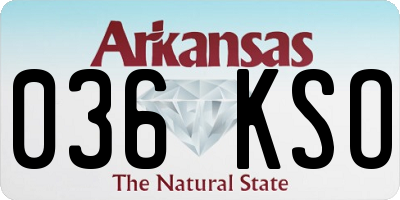 AR license plate 036KSO