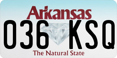 AR license plate 036KSQ