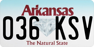 AR license plate 036KSV