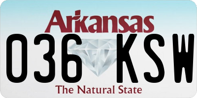 AR license plate 036KSW
