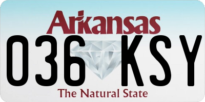AR license plate 036KSY