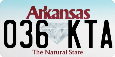 AR license plate 036KTA