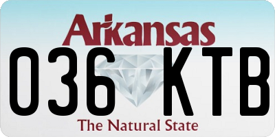 AR license plate 036KTB