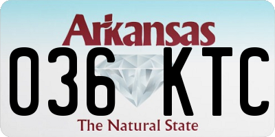 AR license plate 036KTC