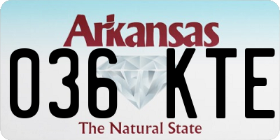 AR license plate 036KTE