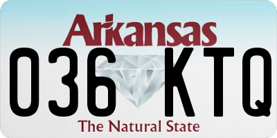 AR license plate 036KTQ